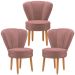Kit 3 Poltronas Estofada para Sala de Jantar Confortável Tecido Veludo MOBLAN decor