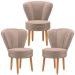 Kit 3 Poltronas Estofada para Sala de Jantar Confortável Tecido Veludo MOBLAN decor