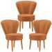 Kit 3 Poltronas Estofada para Sala de Jantar Confortável Tecido Veludo MOBLAN decor