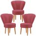 Kit 3 Poltronas Estofada para Sala de Jantar Confortável Tecido Veludo MOBLAN decor