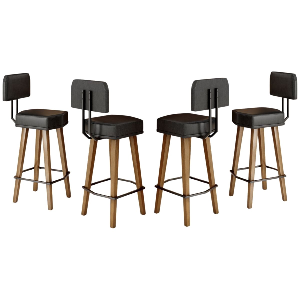 Kit 4 Banquetas Alta com Encosto para Balcão Cozinha MOBLAN decor