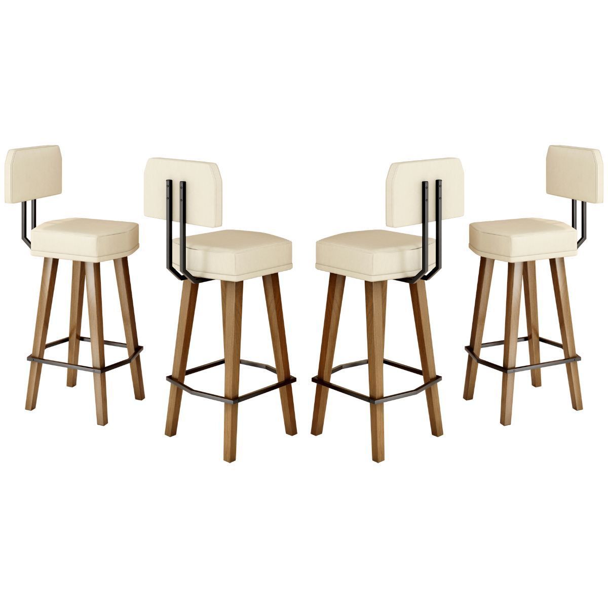 Kit 4 Banquetas Alta com Encosto para Cozinha Balcão MOBLAN decor