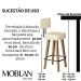 Kit 4 Banquetas Alta com Encosto para Cozinha Balcão MOBLAN decor
