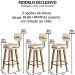 Kit 4 Banquetas Alta com Encosto para Cozinha Balcão MOBLAN decor