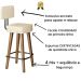 Kit 4 Banquetas Alta com Encosto para Cozinha Balcão MOBLAN decor