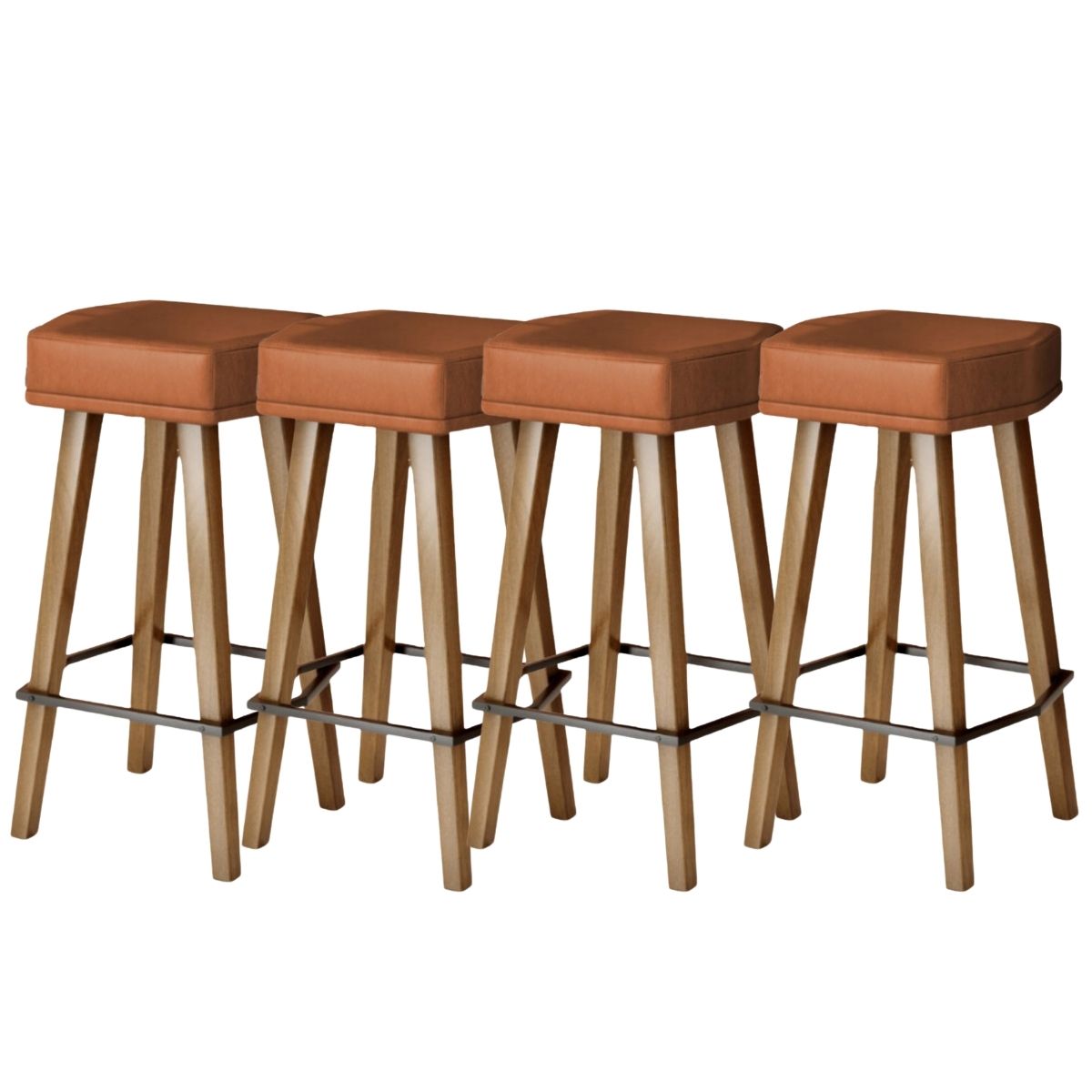 Kit 4 Banquetas Alta sem Encosto para Balcão Cozinha MOBLAN decor