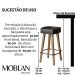 Kit 4 Banquetas Alta sem Encosto para Balcão Cozinha MOBLAN decor