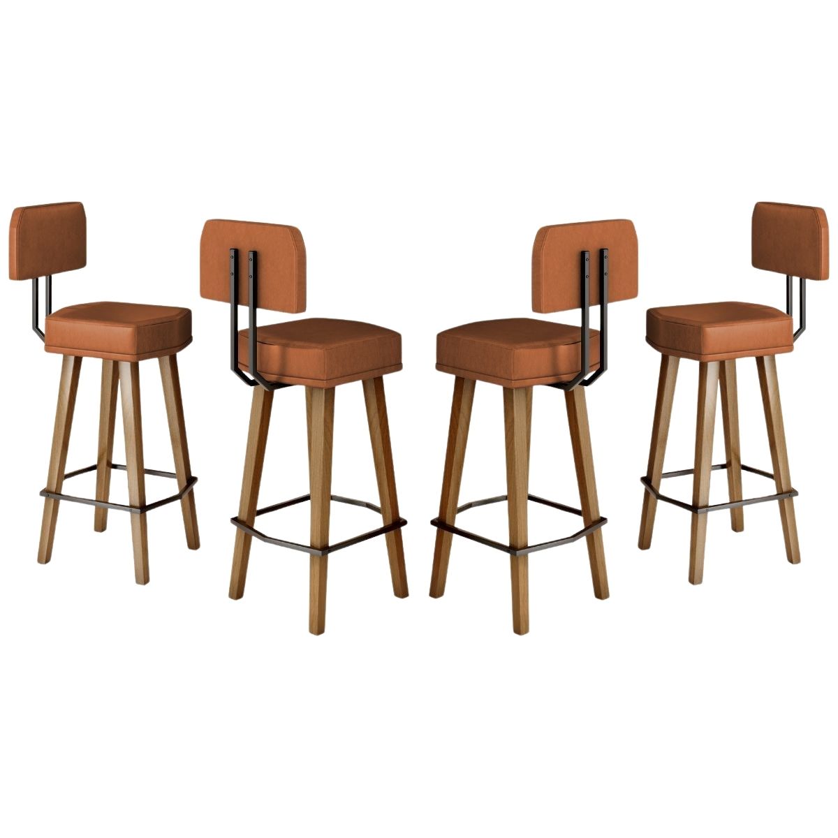 Kit 4 Banquetas com Encosto para Balcão Cozinha MOBLAN decor