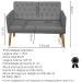 Kit Conforto Sala 1 Sofá Namoradeira 2 Poltronas 1 Puff Luxo MOBLAN decor
