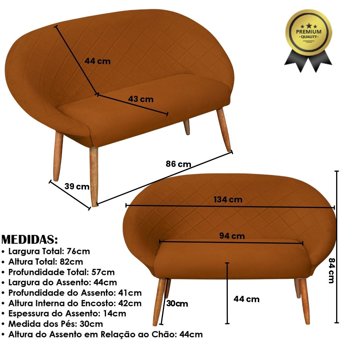 Kit Recepção Sofá com 2 Poltronas Para Sala de Estar Luxo MOBLAN decor