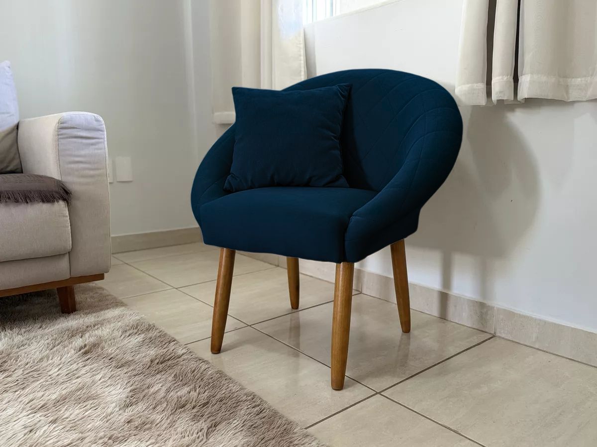 Poltrona Decorativa Moderna para Sala de Estar Recepção Reforçada MOBLAN decor