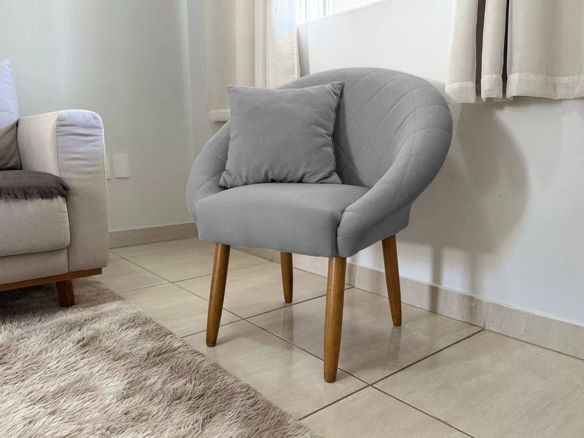 Poltrona Decorativa Moderna para Sala de Estar Recepção Reforçada MOBLAN decor