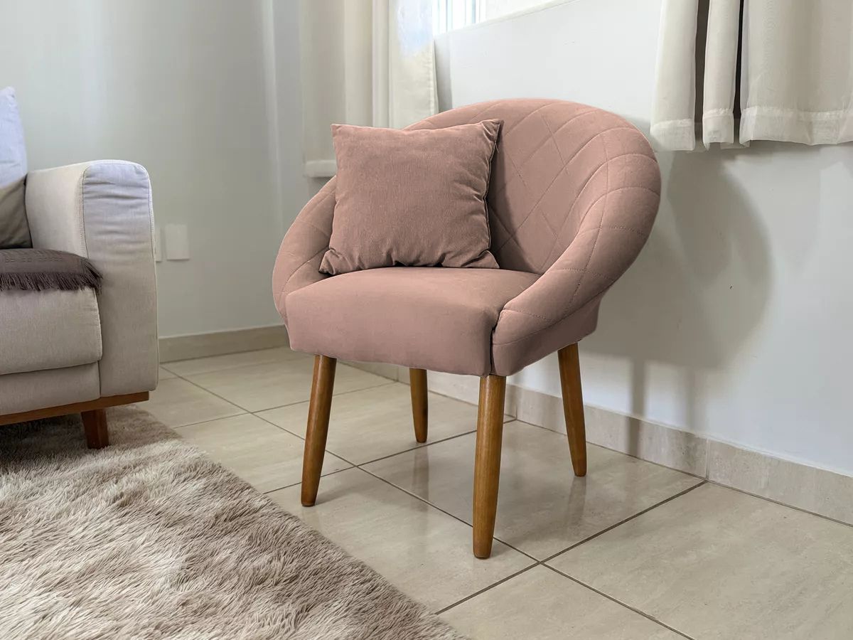 Poltrona Decorativa Moderna para Sala de Estar Recepção Reforçada MOBLAN decor