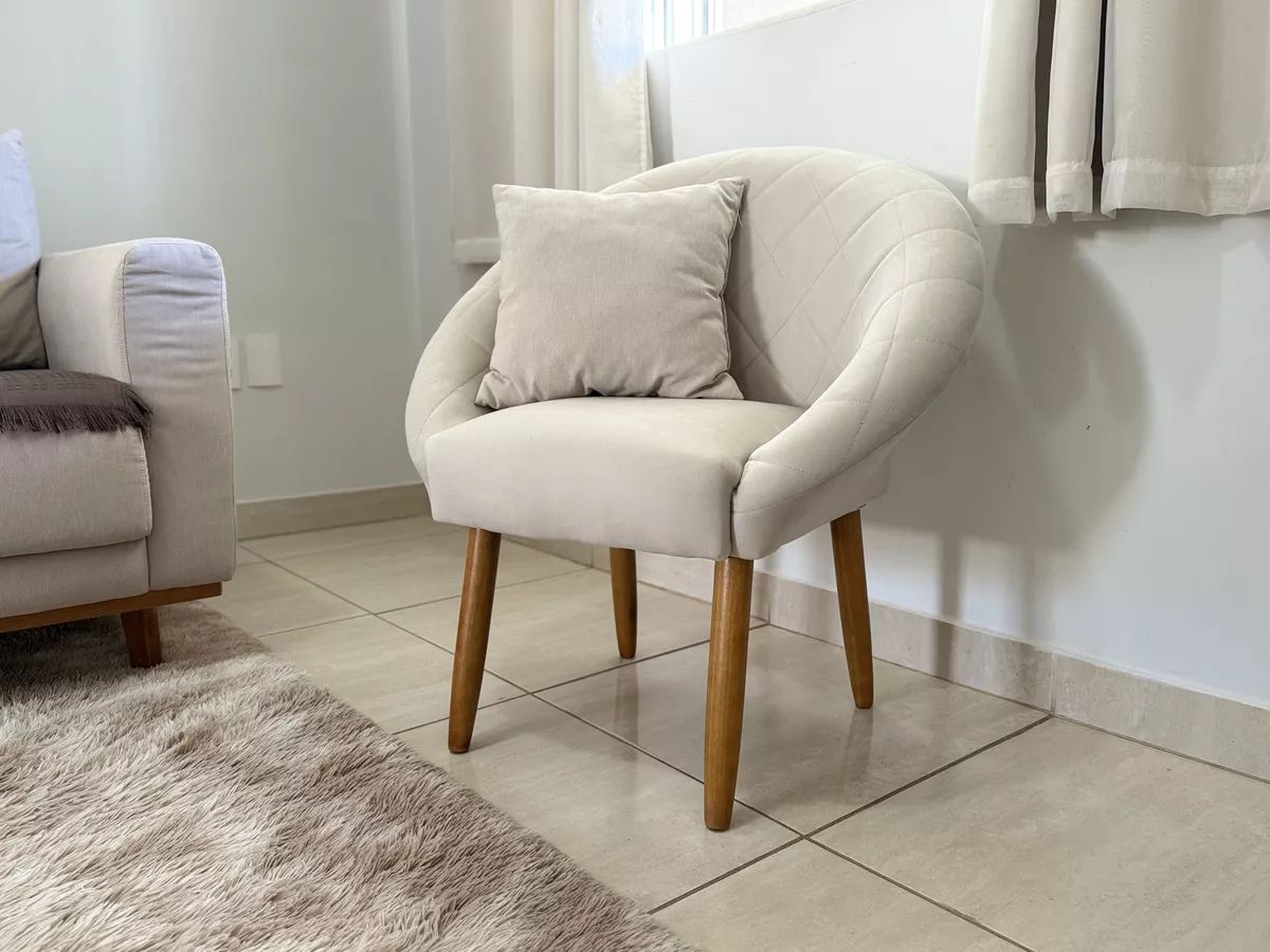 Poltrona Decorativa Moderna para Sala de Estar Recepção Reforçada MOBLAN decor