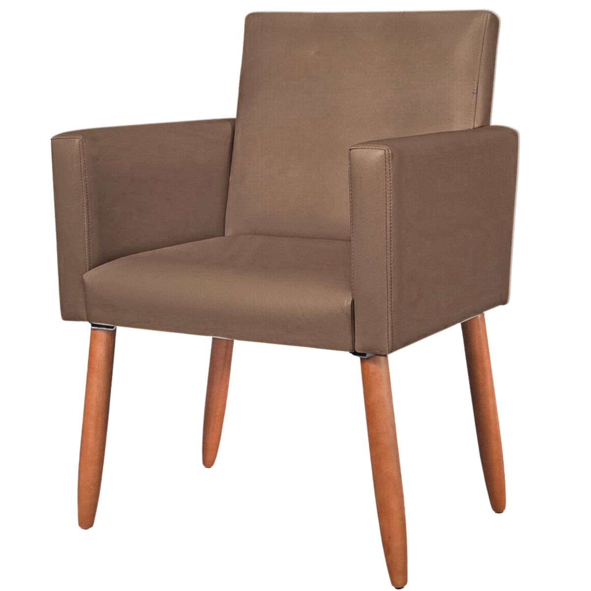 Poltrona Resistente para Recepção Confortável Corino Escritório MOBLAN decor
