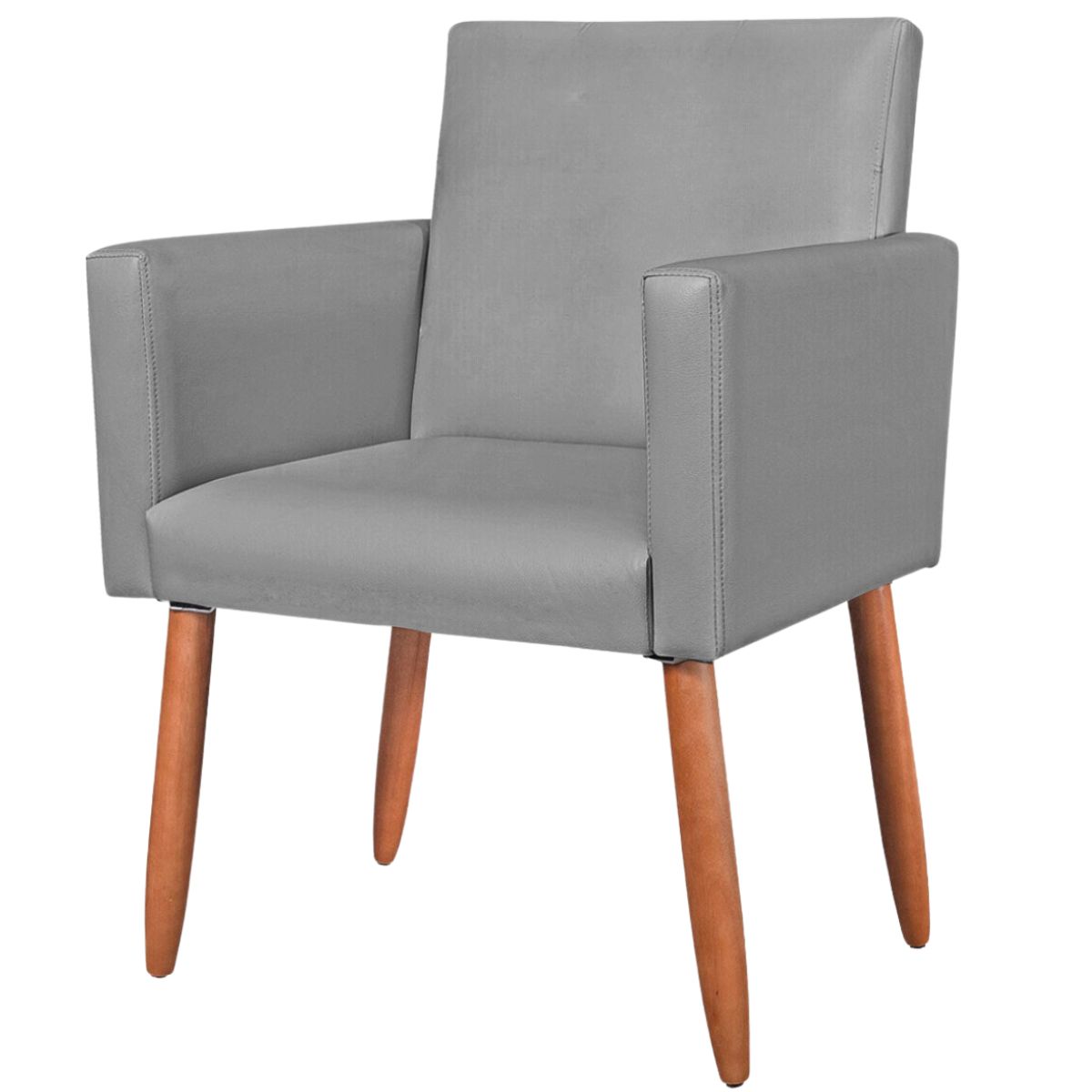 Poltrona Resistente para Recepção Confortável Corino Escritório MOBLAN decor
