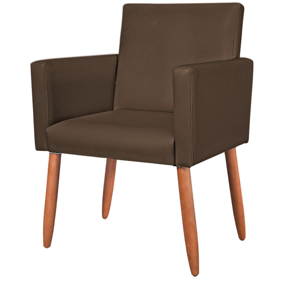 Poltrona Resistente para Recepção Confortável Corino Escritório MOBLAN decor