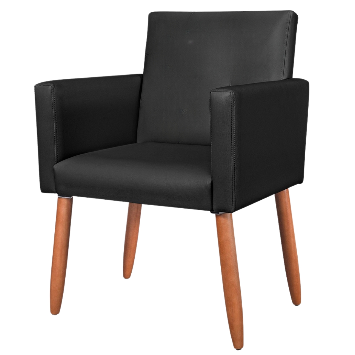 Poltrona Resistente para Recepção Confortável Corino Escritório MOBLAN decor