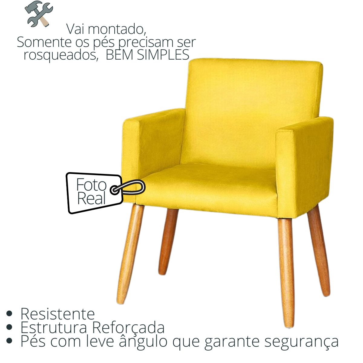 Poltrona Resistente para Recepção Confortável Escritório MOBLAN decor
