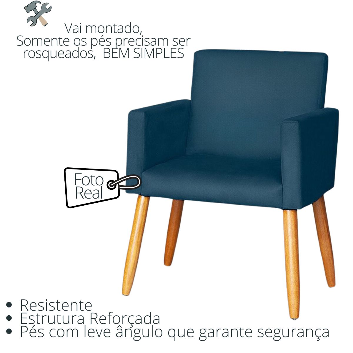 Poltrona Resistente para Recepção Confortável Escritório MOBLAN decor