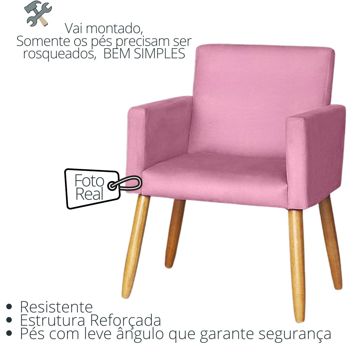 Poltrona Resistente para Recepção Confortável Escritório MOBLAN decor
