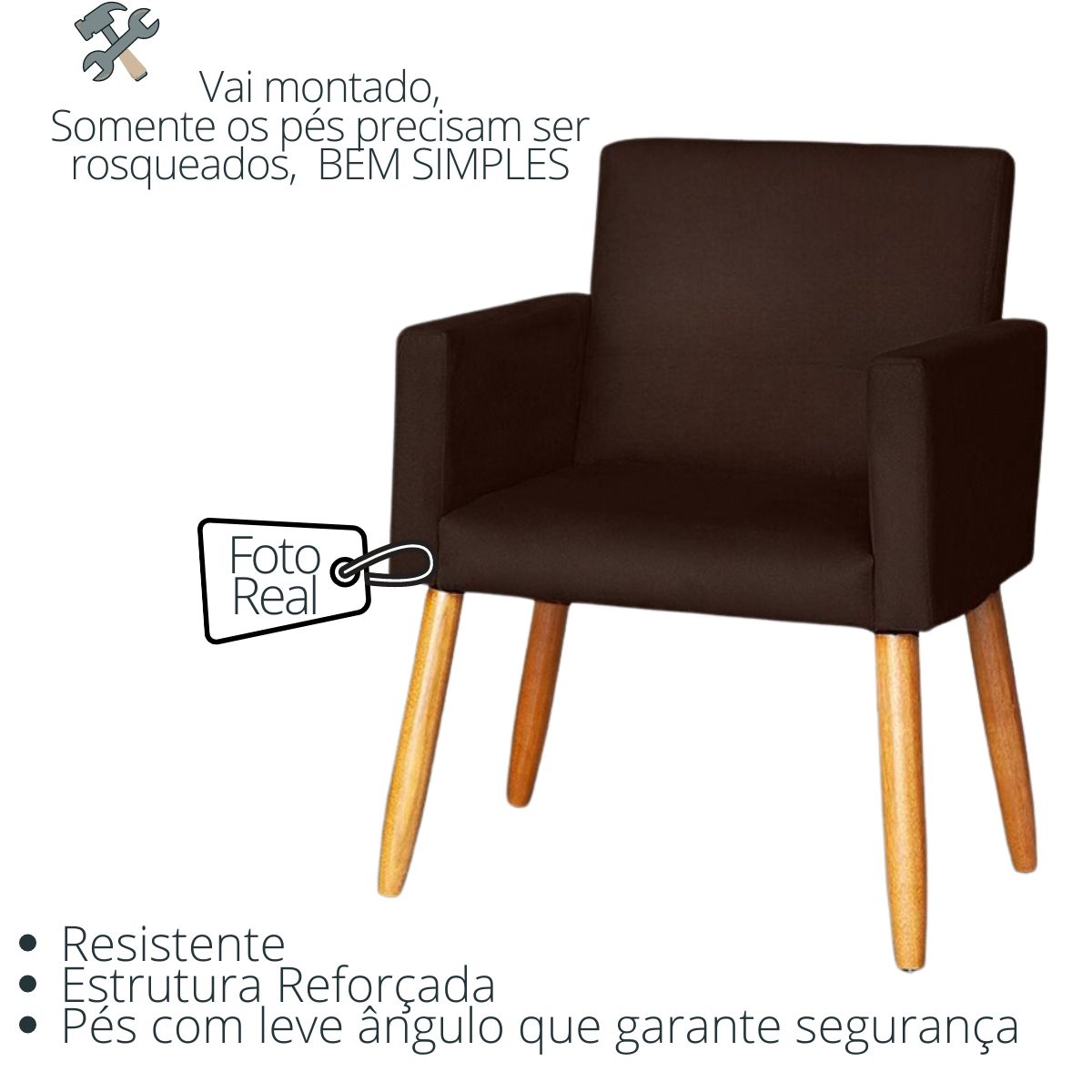 Poltrona Resistente para Recepção Confortável Escritório MOBLAN decor