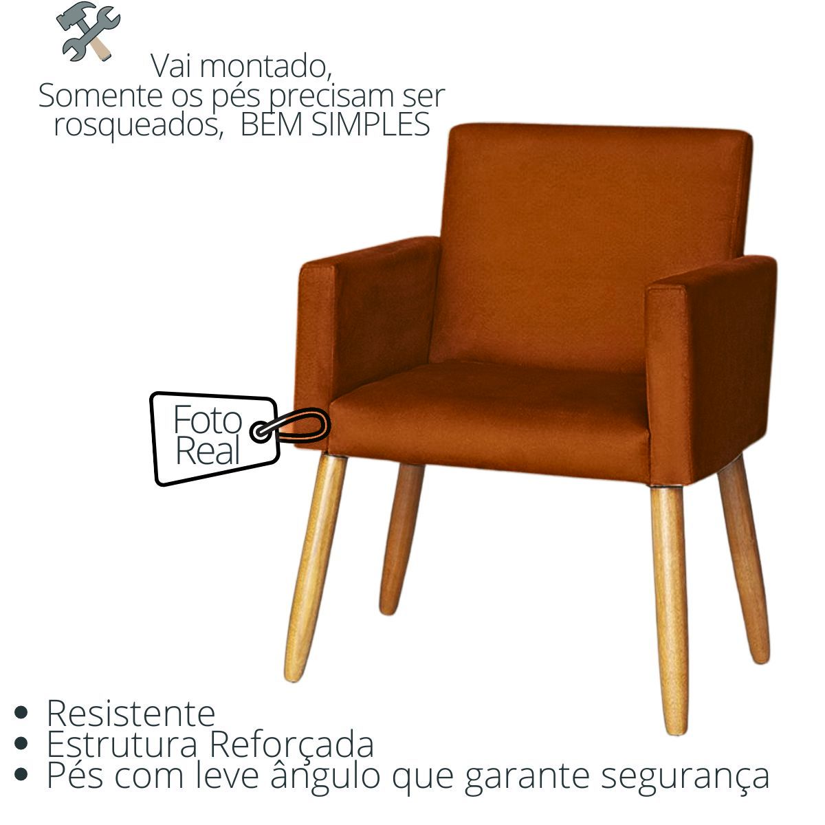 Poltrona Resistente para Recepção Confortável Escritório MOBLAN decor