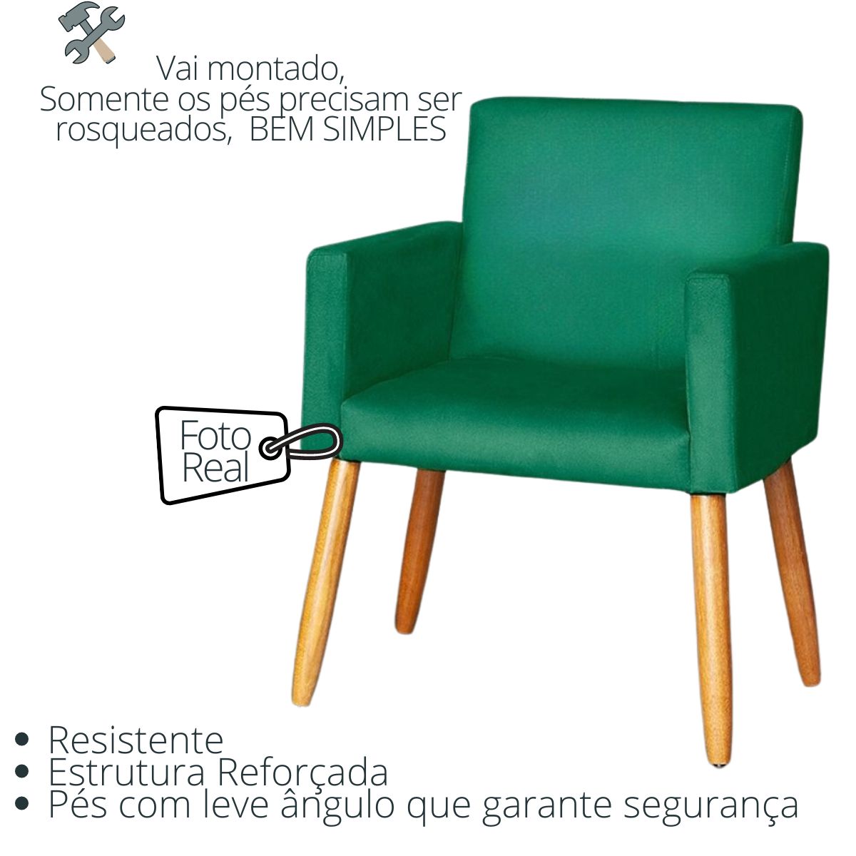 Poltrona Resistente para Recepção Confortável Escritório MOBLAN decor