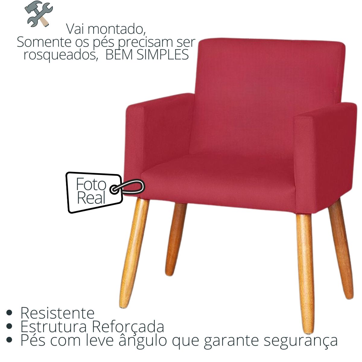 Poltrona Resistente para Recepção Confortável Escritório MOBLAN decor