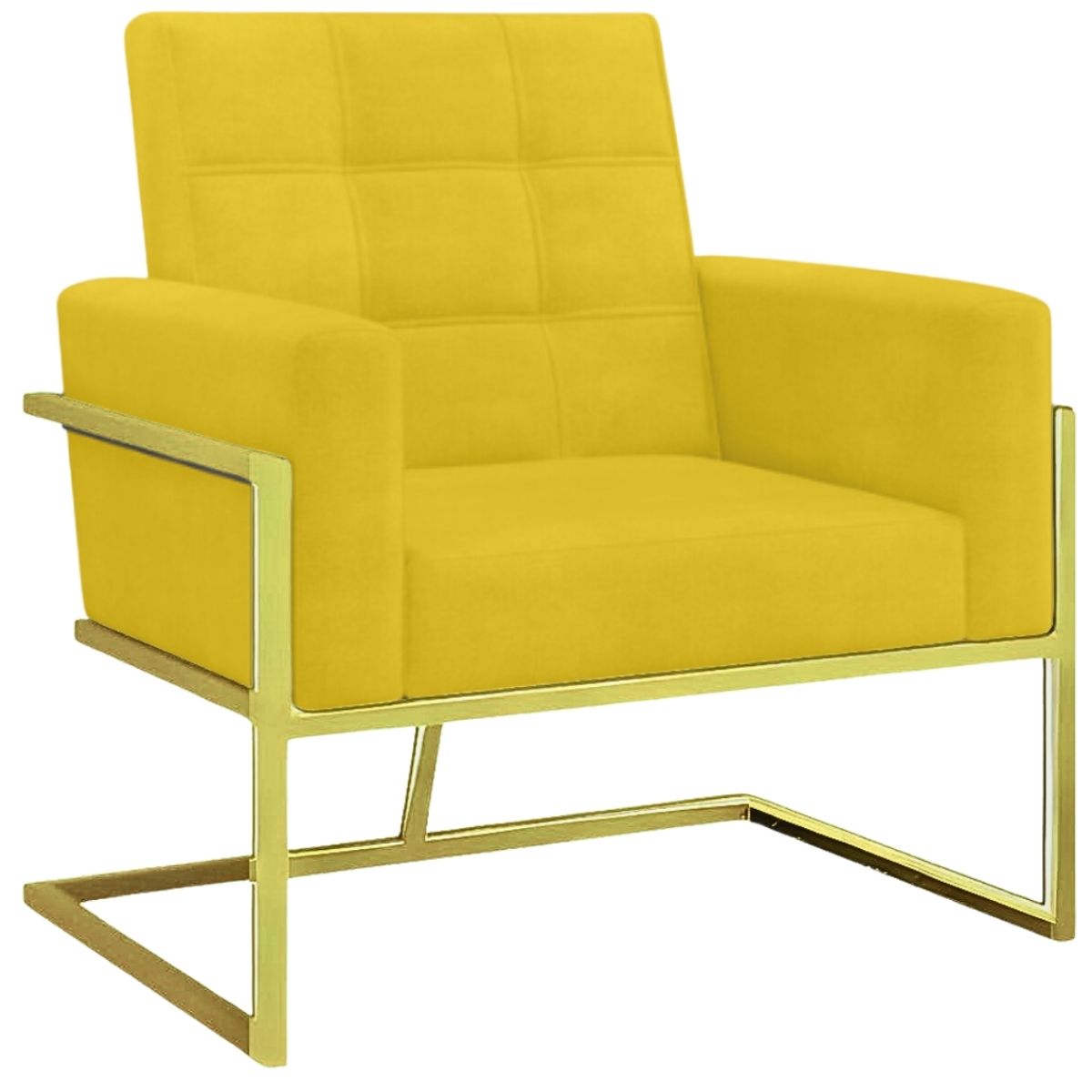 Poltrona com Base de Ferro Dourada Reforçada para Recepção MOBLAN decor