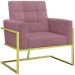 Poltrona com Base de Ferro Dourada Reforçada para Recepção MOBLAN decor