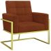 Poltrona com Base de Ferro Dourada Reforçada para Recepção MOBLAN decor