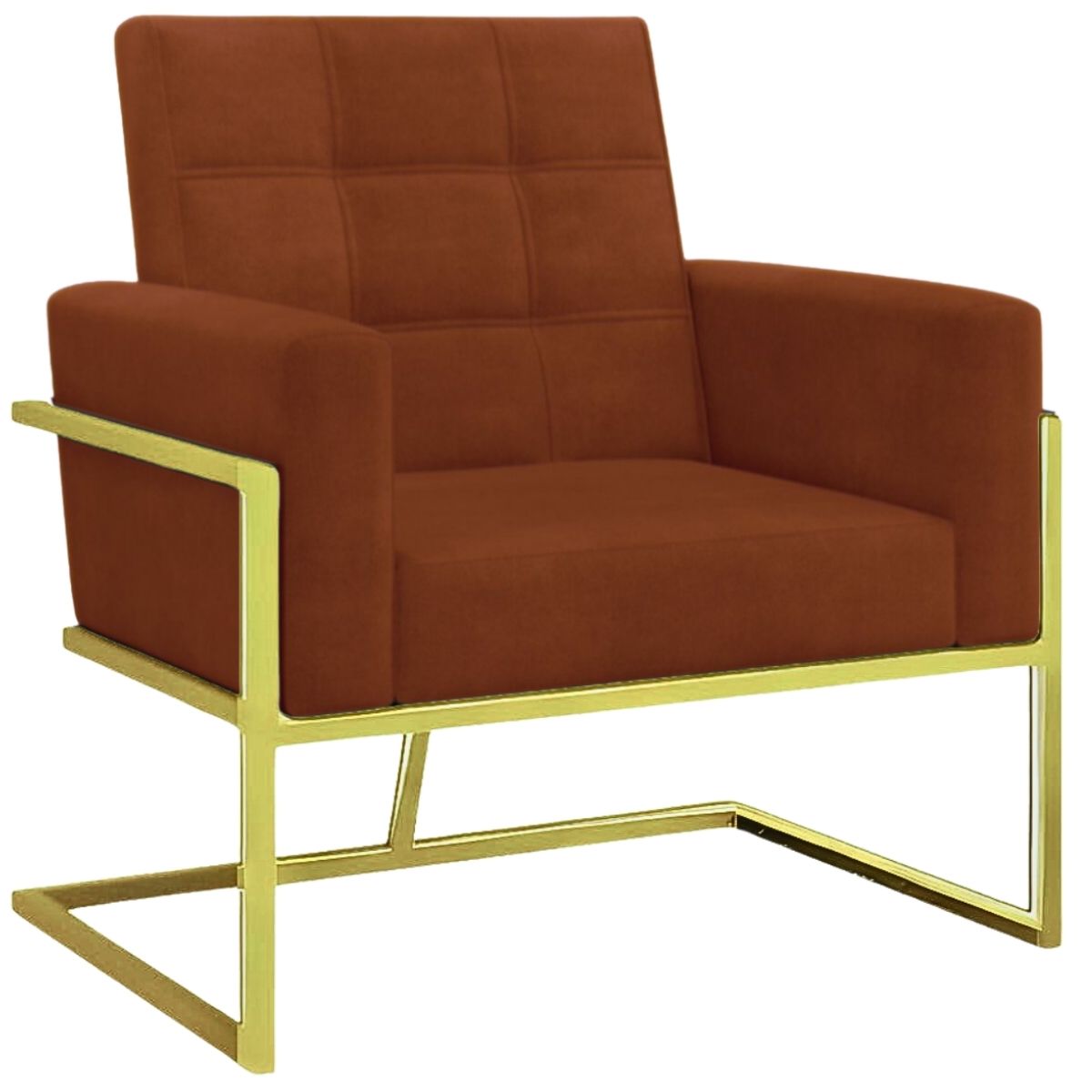 Poltrona com Base de Ferro Dourada Reforçada para Recepção MOBLAN decor