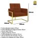 Poltrona com Base de Ferro Dourada Reforçada para Recepção MOBLAN decor