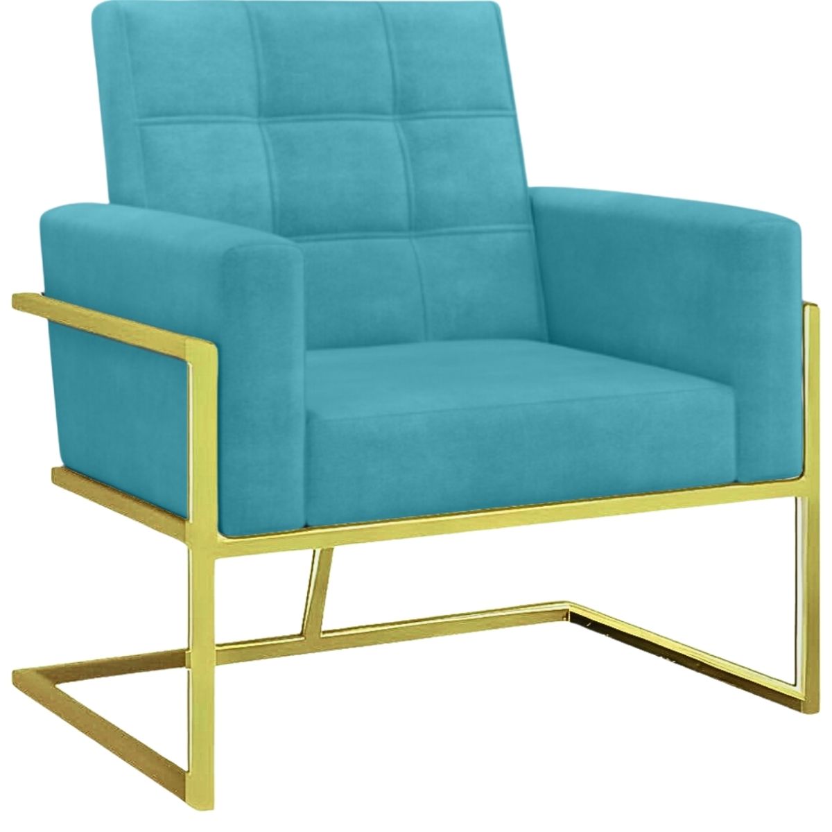 Poltrona com Base de Ferro Dourada Reforçada para Recepção MOBLAN decor