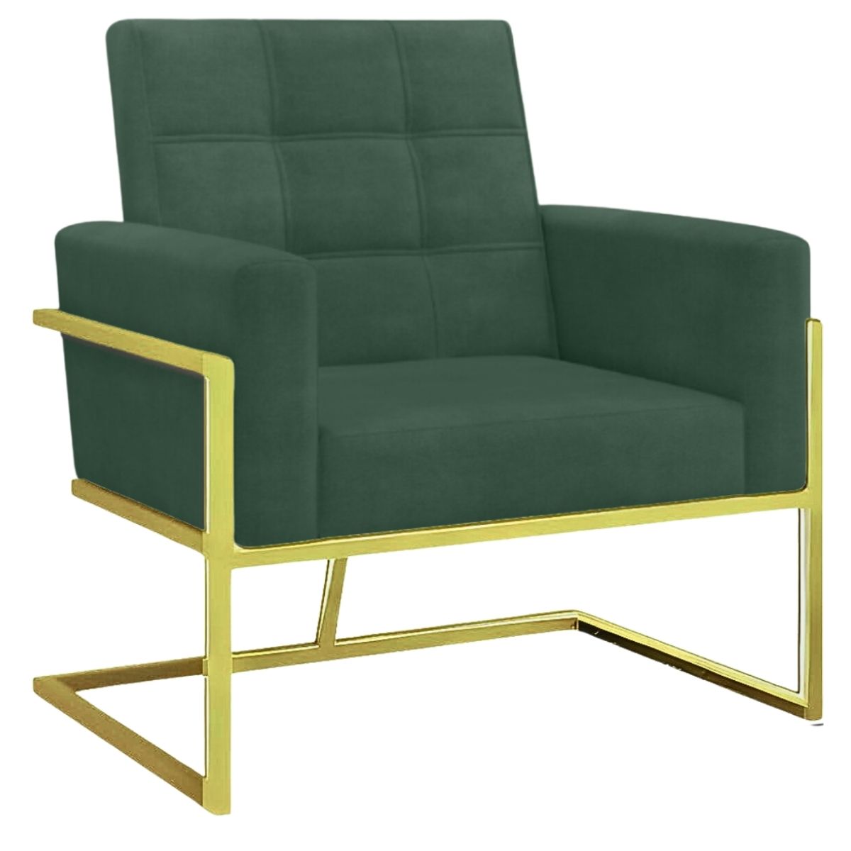 Poltrona com Base de Ferro Dourada Reforçada para Recepção MOBLAN decor