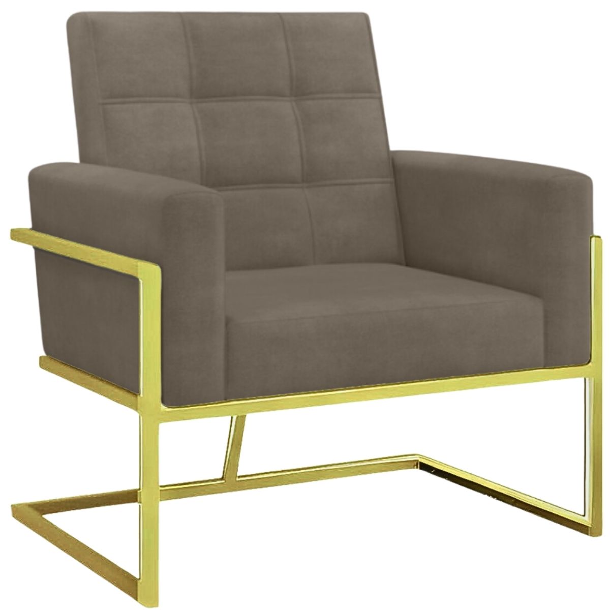 Poltrona com Base de Ferro Dourada Reforçada para Recepção MOBLAN decor