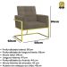 Poltrona com Base de Ferro Dourada Reforçada para Recepção MOBLAN decor