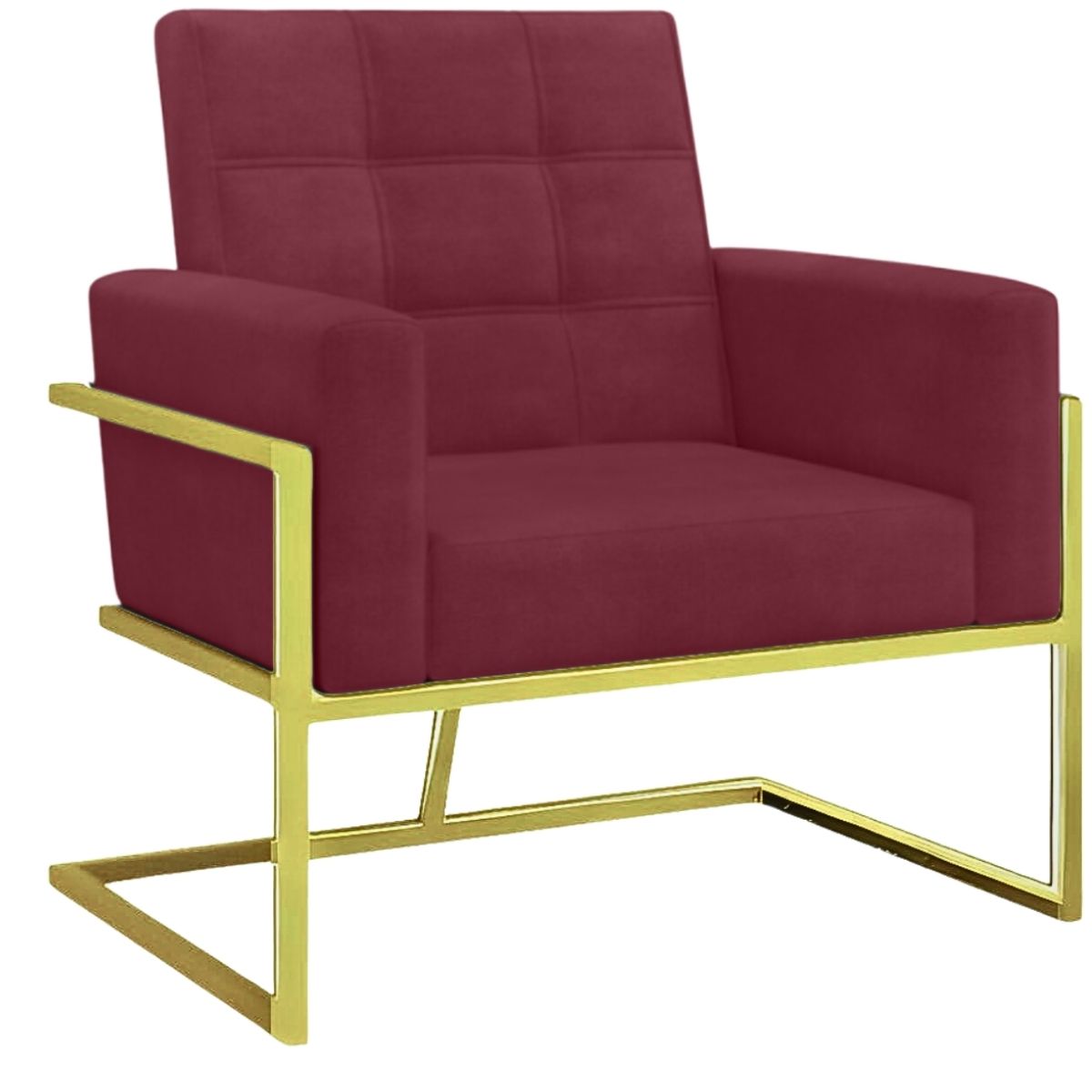 Poltrona com Base de Ferro Dourada Reforçada para Recepção MOBLAN decor