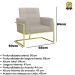 Poltrona com Base de Ferro Dourado para Clínica Corino Resistente MOBLAN decor