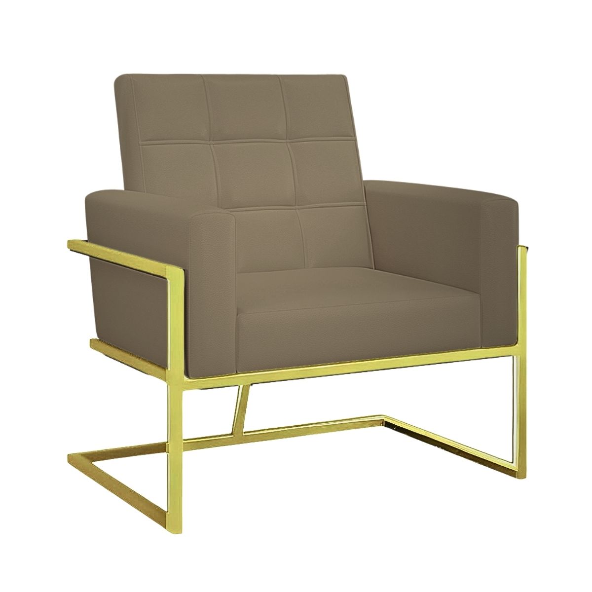 Poltrona com Base de Ferro Dourado para Clínica Corino Resistente MOBLAN decor