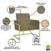 Poltrona com Base de Ferro Dourado para Clínica Corino Resistente MOBLAN decor