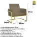 Poltrona com Base de Ferro Dourado para Clínica Corino Resistente MOBLAN decor