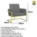 Poltrona com Base de Ferro Dourado para Clínica Corino Resistente MOBLAN decor