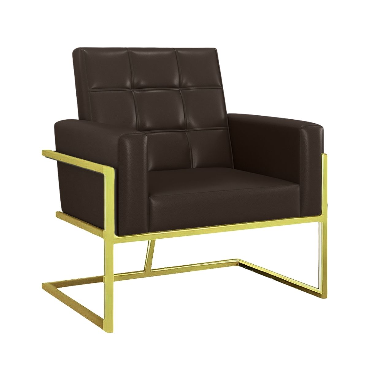 Poltrona com Base de Ferro Dourado para Clínica Corino Resistente MOBLAN decor