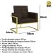 Poltrona com Base de Ferro Dourado para Clínica Corino Resistente MOBLAN decor