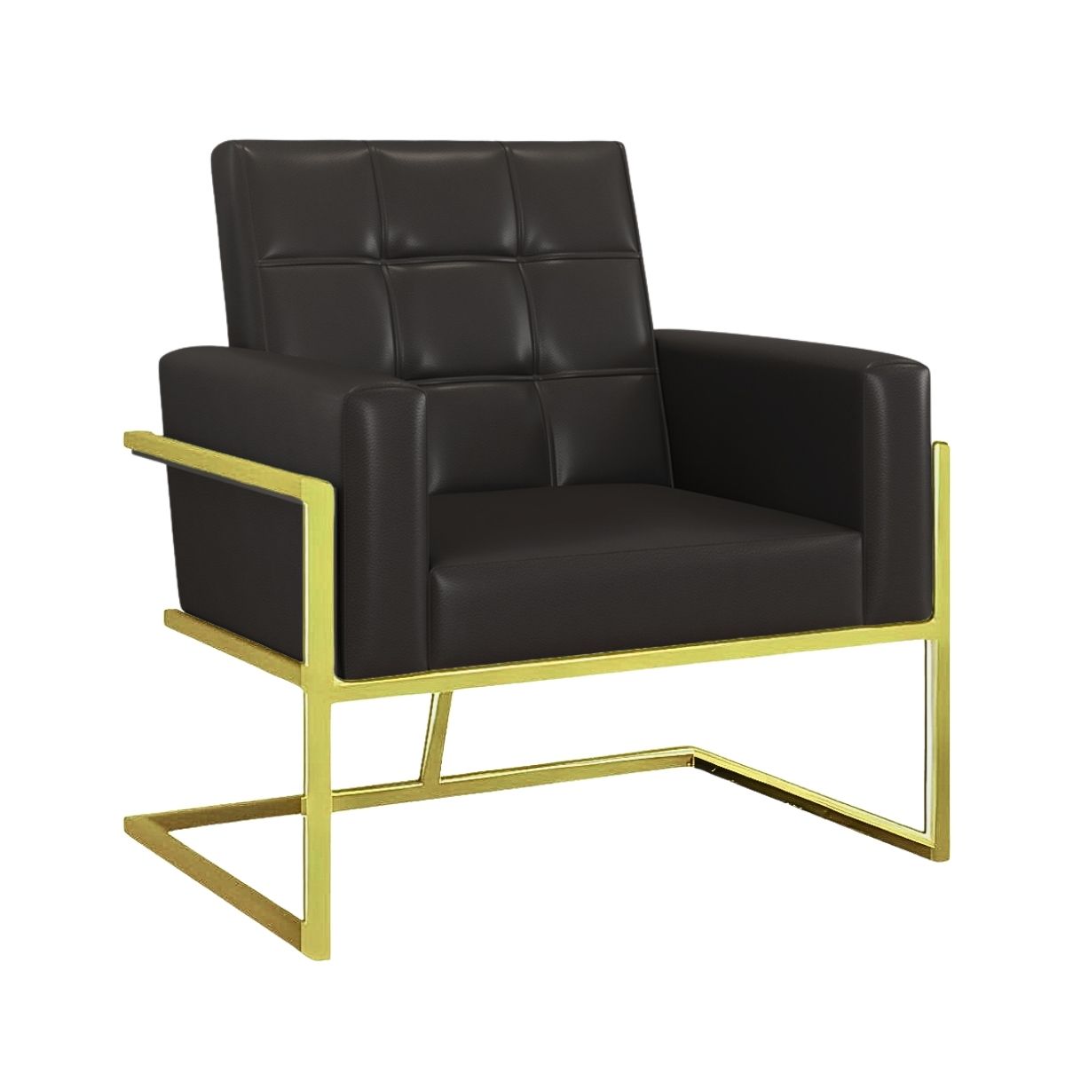 Poltrona com Base de Ferro Dourado para Clínica Corino Resistente MOBLAN decor