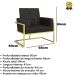 Poltrona com Base de Ferro Dourado para Clínica Corino Resistente MOBLAN decor