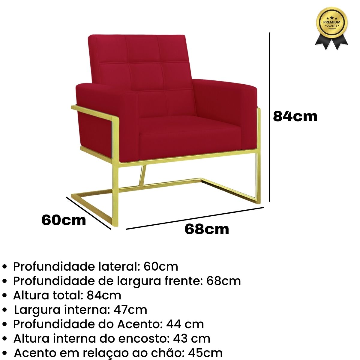 Poltrona com Base de Ferro Dourado para Clínica Corino Resistente MOBLAN decor