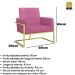 Poltrona com Base de Ferro Dourado para Clínica Corino Resistente MOBLAN decor